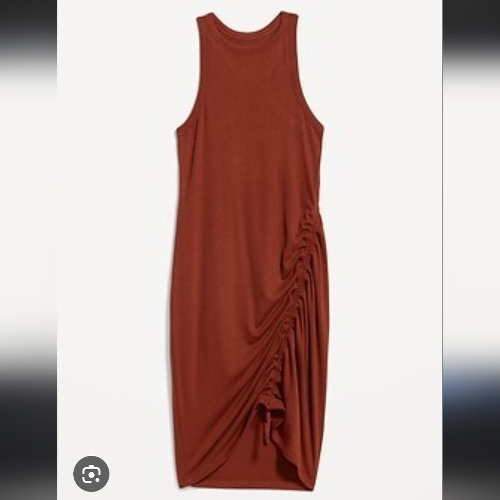 Old Navy UltraLite Racerback Rib-Knit Ruched Dress Size S - Picture 3 of 14